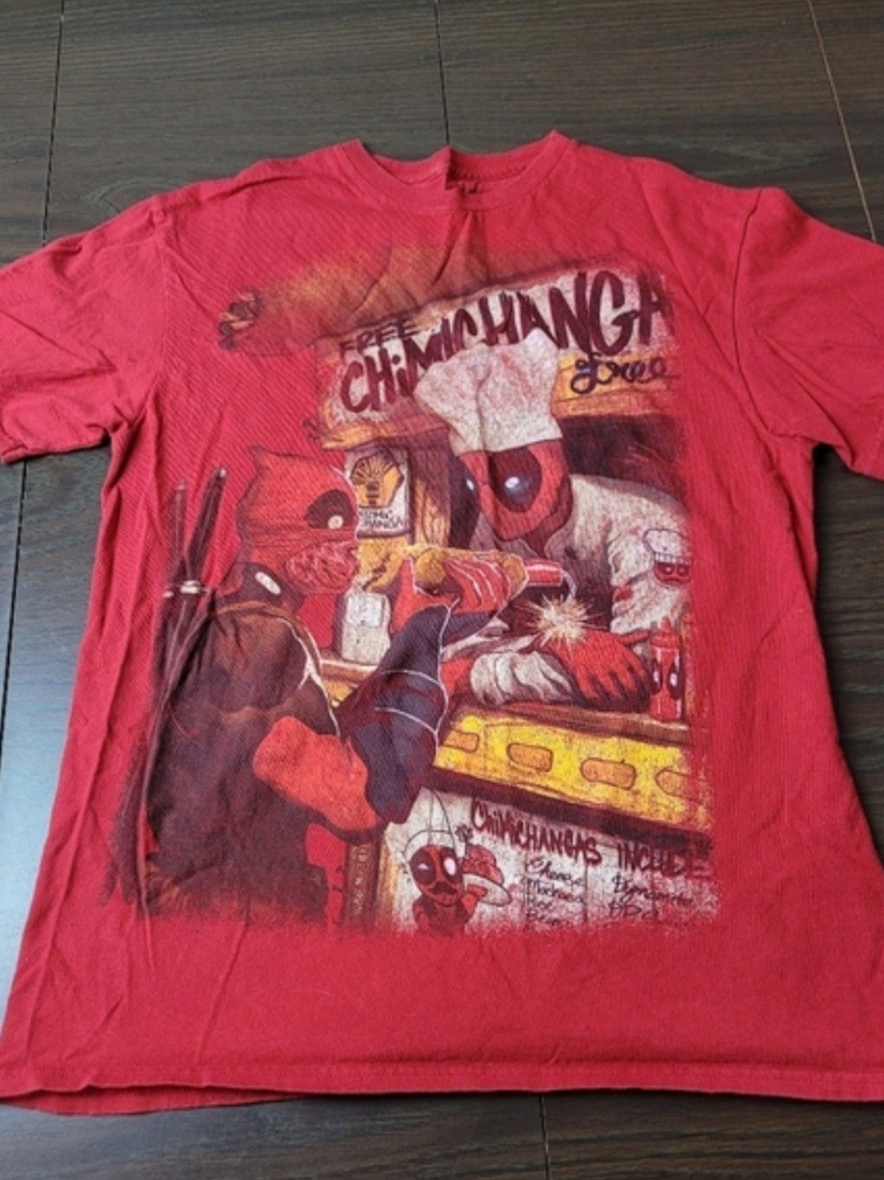 Red Deadpool Graphic Short Sleeve Tee Small